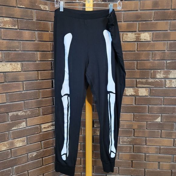 Skeleton printed jogger pajama pants pull on plus size Halloween fall pants - Picture 1 of 5